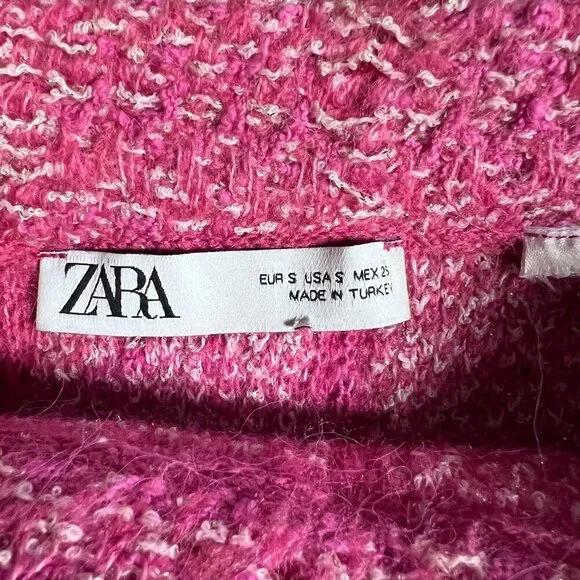 ZARA Pink Textured Knit Mini Skirt Size Small - Picture 4 of 5